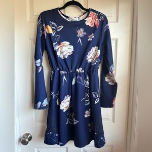 Navy Floral Mini Dress